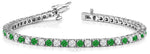 Tennis Bracelet Diamond & Gem Emerald 14kt Gold