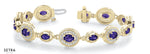 Diamond & Amethyst Bracelet 14kt Gold