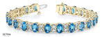 Diamond & Topaz Bracelet 14kt Gold