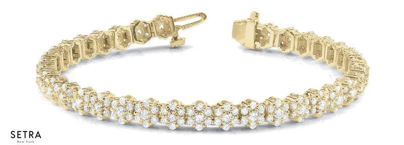 Lab Grown Diamond Unisex Tennis Bracelets 14kt Gold