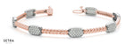 Micro-Pave Diamond Bangle Bracelets 14kt Gold