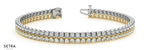 Lab Grown Diamond Tow Row Tennis Bracelet 14kt Gold
