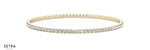 Lab Grown Diamond Round Bridal Solid Bangle Bracelet 14k Gold