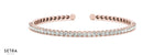 Diamonds Bridal Solid Bangle Bracelet In 14k Rose Gold