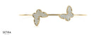 Classic Butterfly Open Micro Pave Set Bangle Bracelets 14K Gold