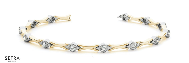 Lab Grown Diamond Tennis Bracelets 14kt Gold
