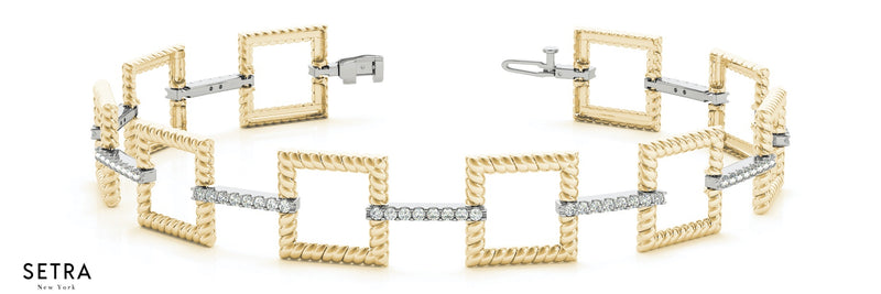 Micro-Pave Diamond Bridal Bracelet 14kt Gold