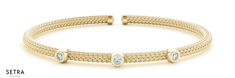 Bangle Diamond Bracelets 14kt Gold