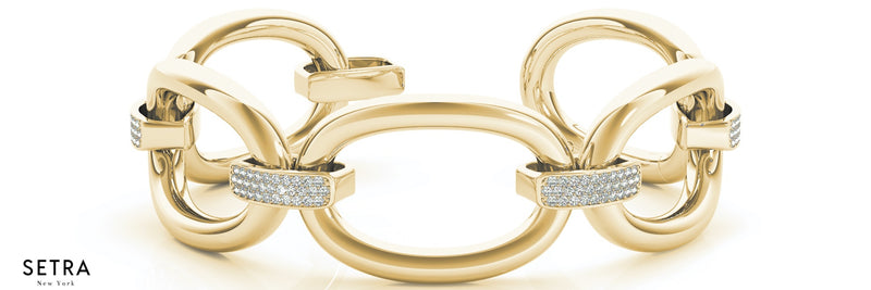 Micro-Pave Diamonds Bracelet 14K Gold