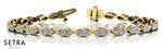 Marquise Illusion Setting Diamonds Solid Tennis Bracelet In 14k Gold
