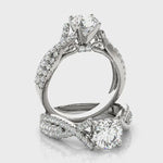 ByPas Engagement Rings 14kt Gold For Emerald Cut Diamond