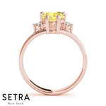 Pear Cut Pink Sapphire Gem & Diamonds Ring 14kt Gold