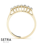 Lab Grown Diamonds Marquise Cut Band Ring 14kt Gold