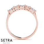 Lab Grown Diamonds Marquise & Round Cut Band 14kt Gold