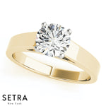 Solitaire Diamond Engagement Ring 14K Gold