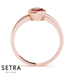 ELEGANT 18kt FINE ROSE GOLD SOLITAIRE MARQUISE RURY SOLITAIRE ENGAGEMENT RING