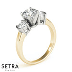 Three Stone Engagement Ring 14kt Gold