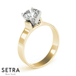 Lab Grown Diamond Solitaire Round Engagement Ring 14K Gold