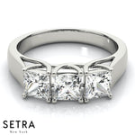 Princess Cut Diamond Engagement Ring 14K Gold