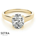 Lab Grown Diamond Solitaire Lucida Setting Engagement Ring 14K Gold