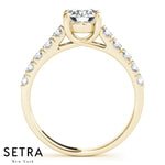 Clementine Pavé Trellis Diamond Engagement 14k Gold Ring