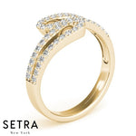 ByPas 14k Fine Rose Gold Diamond Micro-Pave Setting Ring