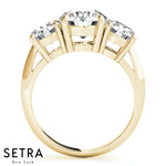 Set Of Round Cut Side Diamond Engagement Ring 14kt Gold