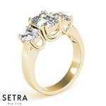 Lab Grown Diamond Fancy Emerald Shape Engagement Ring 14kt Gold