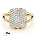 Square Dome Diamond 14KT Gold Ring