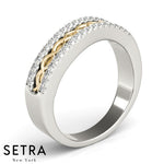Infinet Elegant 14k Gold Diamond Micro-Pave Setting Ring