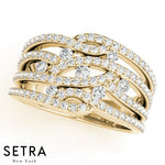 Zebra Right Hand Diamond Fine 14kt Gold Ring