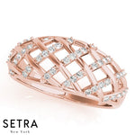 Basket Style Fine Gold Diamond Prong Setting 14kt Ring