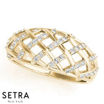 Basket Style Fine Gold Diamond Prong Setting 14kt Ring