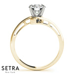 Solitaires Matching Set Of Engagement & Wedding Band 14kt Gold Rings