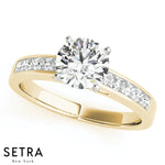 Engagement 14kt Gold Ring For Round Cut Diamond
