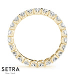 Luna Bar Set Round Cut Eternity Diamond 14kt Gold Ring