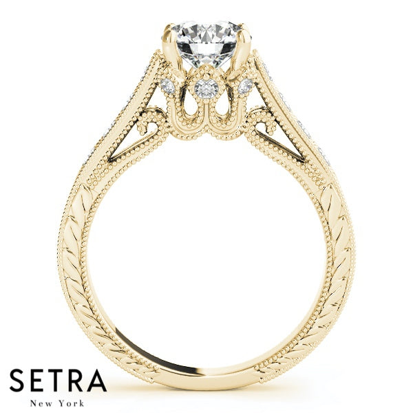 Lab Grown Diamond Ventage Engagement 14kt Gold Ring
