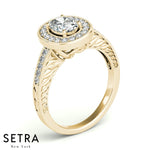 Lab Grown Diamonds Oval Halo Engagement 14kt Gold Ring