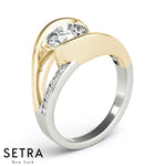 Lab Grown Diamond ByPass Engagement 14kt Gold Ring