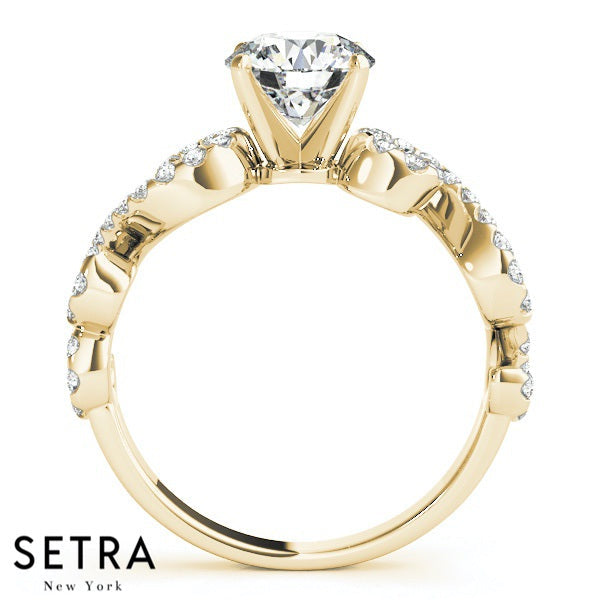 Lab Grown Diamond ByPass Engagement 14kt Gold Ring