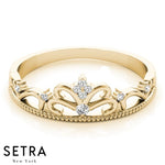 Crown 14k Rose Gold Diamond Ring