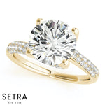 Lab Grown Diamonds ByPas Micro-Pave Setting Engagement 14kt Gold Ring