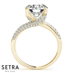 Lab Grown Diamonds ByPas Micro-Pave Setting Engagement 14kt Gold Ring