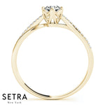 Lab Grown Diamonds With Twisted Band Engagement 14kt Gold Ring