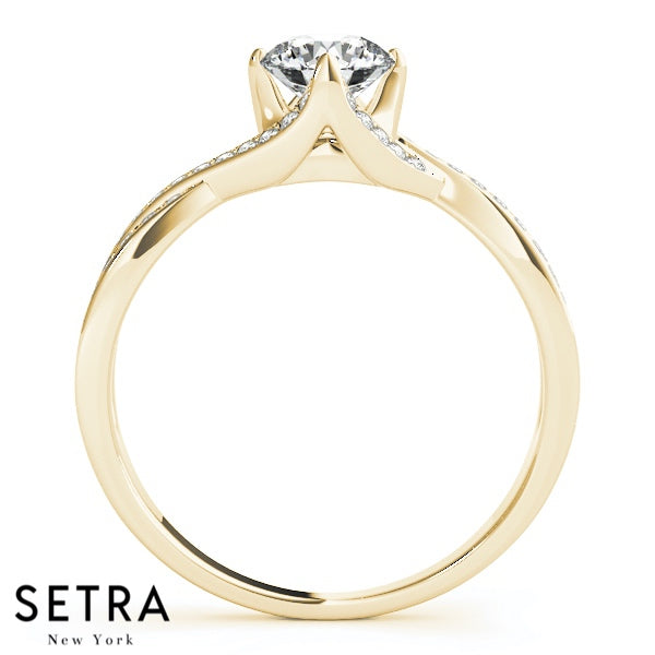 TWISTED OPEN DIAMOND ENGAGEMENT 14KGOLD RING