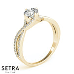 TWISTED OPEN DIAMOND ENGAGEMENT 14KGOLD RING