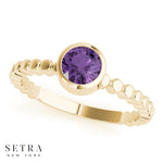 Get Engaged With Your Birth Stone 14kt Gold & Amethyst