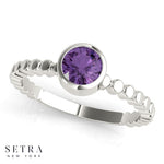 Get Engaged With Your Birth Stone 14kt Gold & Amethyst