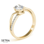 ByPass Oval Cut Engagement 14kt Gold Ring