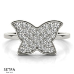 Micro-Pave Setting Butterfly 14kt Gold Ring